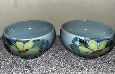Buy 2 X Small Buchan Portobello Scotland Stoneware Pottery Bowls Blue Floral Vintage • 14.99£