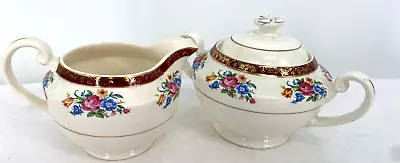 Buy Vintage Swinnertons Staffordshire England Tudor Rose Sugar Bowl And Creamer Set • 80.32£