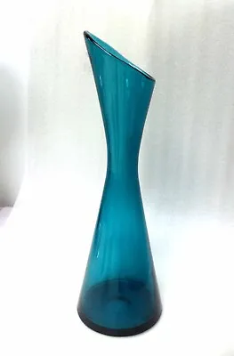 Buy Scandinavian  Holmegaard  Modernist  Turquoise  Blue  Art  Glass  Vase • 45£