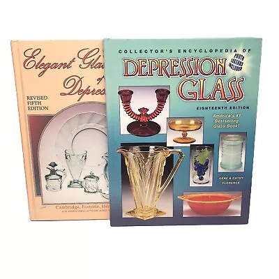Buy Depression Era Glass Encyclopedia Elegant Glassware ID Value Book Lot X2 Color • 11.85£