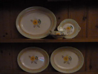 Buy Tams Ware Hand Painted Serving Set, 5pc, Art Deco • 35£