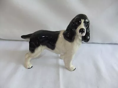 Buy Vintage Porcelain English Springer Spaniel Dog Black White Height 11x16x6 Cm • 14£
