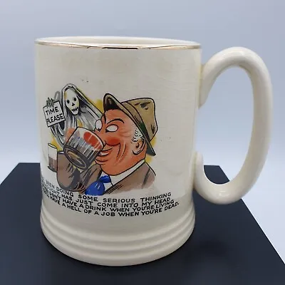 Buy Vintage Lord Nelson Pottery Novelty Beer Mug Tankard 'time Please' Skeleton • 12.29£