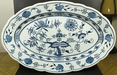 Buy Carl Teichert Blue Onion 'Meissen' Design Large Oval Serving Platter C1882 -1929 • 48.99£