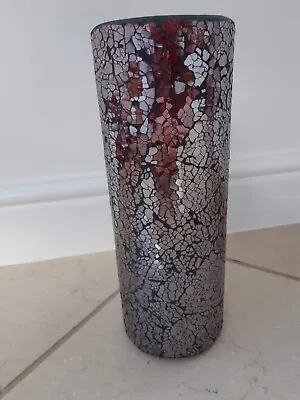 Buy Red Glass Vase With Crackle Glaze • 15.50£