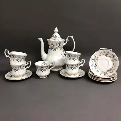 Buy Royal Albert Brigadoon Tea Set 13 Piece Bone China Thistle Cup Teapot Saucer -CP • 7.99£