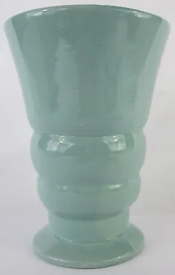 Buy CLASSIC TAPERED FLOWER VASE! Vintage AMERICAN ART Pottery: Gloss BLUE Glaze: EXC • 18.97£
