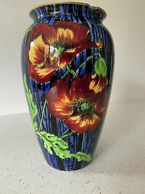 Buy Royal Winton Nicene Ware By Grimwades Ltd England Blue Vase/ Flowers 21.5 Cms • 29£