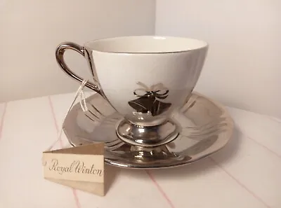 Buy Vintage Royal Winton Grimwades-Teacup And Saucer- '25th Anniversary'-TAG-Lustre. • 10£