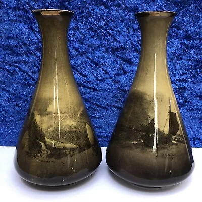 Buy Antique Pair Of RIDGWAYS Royal Vistas Ware, ''Cromarty & St Heliers'' 7'' Vases • 11.99£