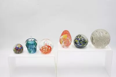 Buy Small Bundle Of Decorative Colourful Glass Paperweights X 6  • 12.15£