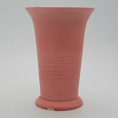 Buy Vintage 1950s Crown Ducal Made In England Solid Pink Vase Oven Flaired Porcelain • 17.95£
