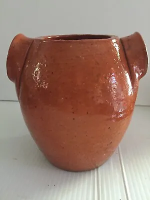 Buy Vintage Jugtown Ware North Carolina Pottery Vase Orange With Applied Loop Handle • 62.43£