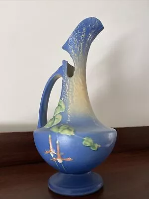Buy Roseville Fushia Blue 1938 Vintage Art Pottery Ceramic Pitcher Ewer 902-10 • 175.51£