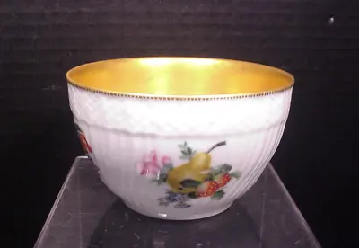 Buy Royal Copenhagen Antique Bowl 1870-1890 Fruit Floral Pattern Full Gold Interior • 42.69£
