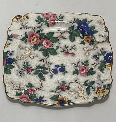 Buy Vintage Crown Ducal Ware England Floral Flowers 8 1/4   Square Plate • 19.30£