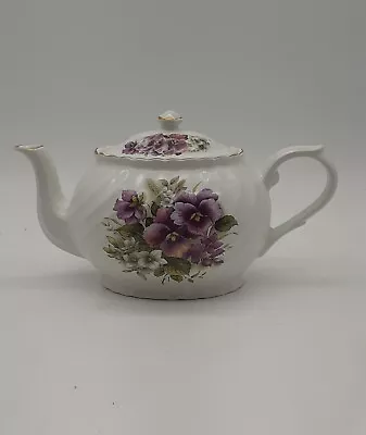 Buy Arthur Wood & Son China Teapot 'Violets' #9012 • 15.99£