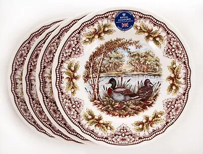 Buy Royal Stafford Thanksgiving Mallard Duck Salad Plates Set Of 4 Made In England • 47.43£