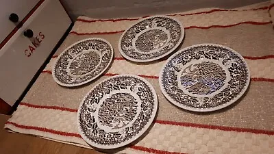 Buy Barratts Staffordshire Made England Elizabethan 4 Saucers / Side Plates Brown • 2£