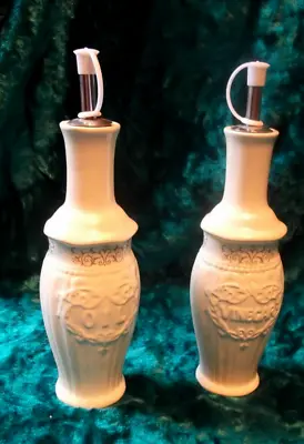 Buy Very Stylish Spanish White Ceramic OIL & VINEGAR DISPENSER SET • 7.97£