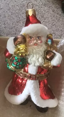 Buy Glassware Art Studio Poland 7  Handcrafted Santa Presents Ornament Blown Vtg • 12.11£