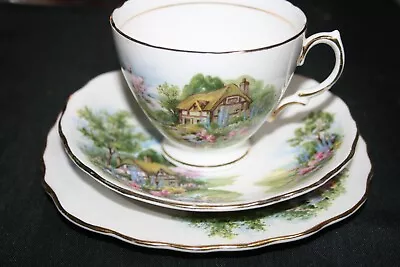 Buy Vintage Royal Vale Country Cottage Bone China Tea Set - Cup Saucer Plate • 7.99£