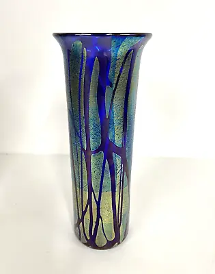 Buy Alum Bay Art Glass Vase Isle Of Wight Blue Green Art Nouveau #K4 • 26.05£