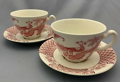 Buy  Wood & Sons - Yuan - Pink And White Breakfast Cups And Saucers X 2. • 29.99£