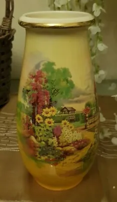 Buy Beautiful Vintage Crown Ducal Ware Vase Garden Country Scene Art Around 9  Tall • 35£