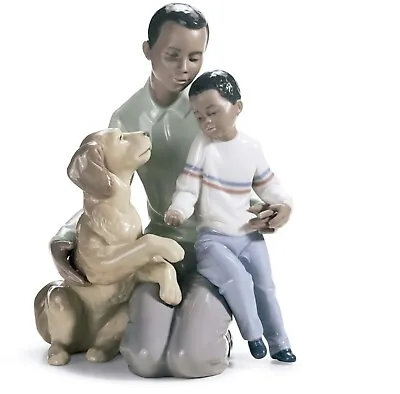 Buy Lladro A Moment To Remember Dad With Boy And Dog In Box Black Legacy NEW • 139.99£