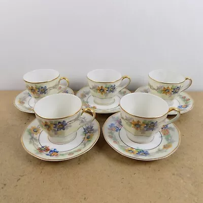 Buy 5 Theodore Haviland Limoges Miami Demitasse Cups & Saucers France • 56.82£