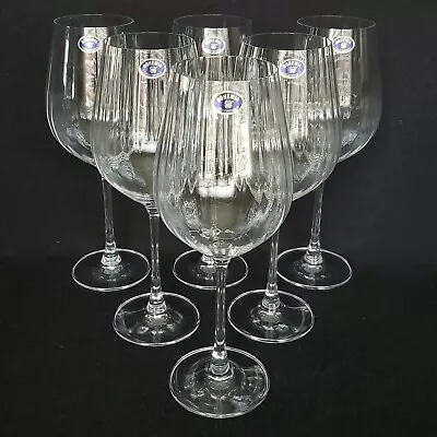 Buy Set Of 6 Bohemia Czech Republic Crystal Ribbed Optic Wine Glasses 10-1/8  • 121.90£
