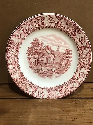 Buy 1960s Wood & Sons Pink Colonial Restaurant Ware 6 1/8 Saucer England Vintage DMG • 11.38£