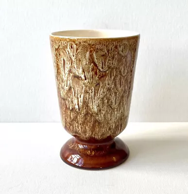 Buy New Devon Pottery, Honeycomb Mottled Brown Drip Glazed Conical Vase, 1960s 70s • 12.95£