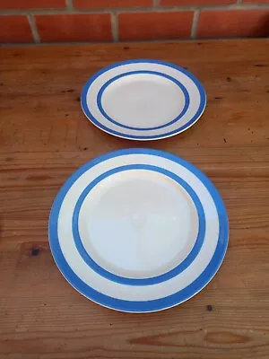 Buy 2 X T G GREEN CORNISHWARE BLUE & WHITE DINNER PLATES, 9.75  Diameter  • 19.99£