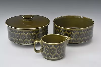 Buy Hornsea Pottery Green Heirloom Two Large Casserole Bowls/pots And Jug 1974 1975 • 42£