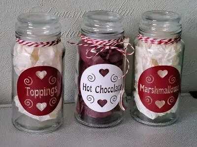 Buy Rustic Hot Chocolate Station Crate, Sign, Glass Jars + Love Heart Spoon • 9.95£