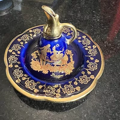 Buy Mid Century Cobalt Blue And Gold Limoges Butter Pat • 37.88£