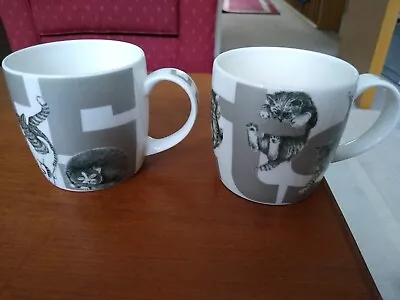 Buy 2 Hudson Middleton Bone China Different Kitty Capers Mugs In Good Condition  • 9.45£