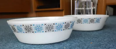 Buy VINTAGE PYREX CHELSEA 14cm WIDE SOUP / CEREAL BOWLS X 2 Very Good Condition • 6£