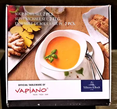 Buy Villeroy & Boch/vapiano: Soup Bowl Two Piece Set: Premium White Porcelain: New!! • 11.99£