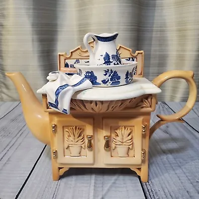 Buy Rare Paul Cardew Washstand / Basin Large Teapot Blue Willow Collector Quality • 71.93£