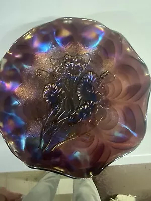 Buy Amethyst Depression Glass Flowered Bowl  • 11.58£