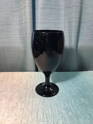 Buy Vintage Libbey Black Amethyst Wine Water Glass Goblet Stemware 7 Inch Beautiful • 17.95£