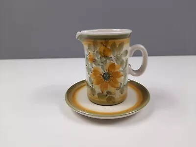 Buy Jersey Pottery Small Floral Jug And Saucer - Good Condition - 9 Cm Tall • 9.50£