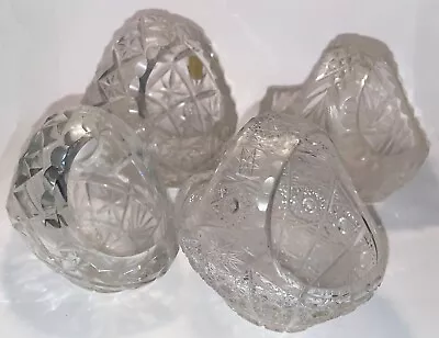 Buy Vintage Collection 6 Miniature Cut Glass Crystal Baskets Bell & Bear Paperweight • 24.99£
