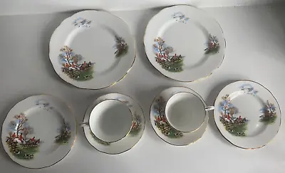 Buy Vintage Duchess Hunt Scene Fine Bone China Tea Set Cups Saucers Plates Hunting • 22.99£
