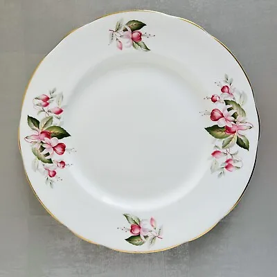 Buy Vintage Duchess Fuchsia White Bone China Salad Breakfast Lunch Plate 9.5  24cm • 7.50£