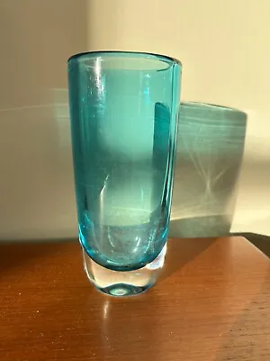 Buy Orrefors Vintage Blue Glass Vase #3591/9 Swedish, Mid-Century Modern MCM • 64.99£