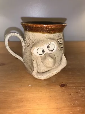 Buy Pretty Ugly Mug Pottery Mug Wales 1/3 Pint Decorative Beige VGC 3.5 In’s 1980’s • 7.50£